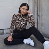 Leopard Bodysuit for Women Sexy Bodycon