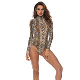 Leopard Bodysuit for Women Sexy Bodycon