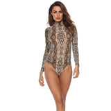 Leopard Bodysuit for Women Sexy Bodycon