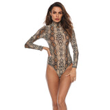 Leopard Bodysuit for Women Sexy Bodycon