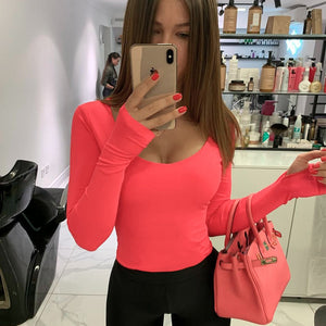 Bodysuit Women Long Sleeve Bodycon Winter Streetwear