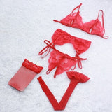 Lingerie Set Temptation Lace Push Up Transparent Bra
