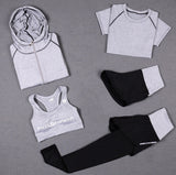 High Waist 5 Pieces Outdoor Running Sports Clothing