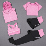 High Waist 5 Pieces Outdoor Running Sports Clothing