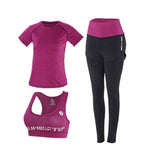 High Waist 5 Pieces Outdoor Running Sports Clothing