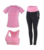 High Waist 5 Pieces Outdoor Running Sports Clothing