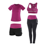 High Waist 5 Pieces Outdoor Running Sports Clothing