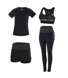 High Waist 5 Pieces Outdoor Running Sports Clothing