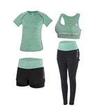 High Waist 5 Pieces Outdoor Running Sports Clothing