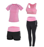 High Waist 5 Pieces Outdoor Running Sports Clothing