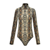 Leopard Bodysuit for Women Sexy Bodycon