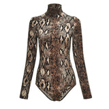 Leopard Bodysuit for Women Sexy Bodycon
